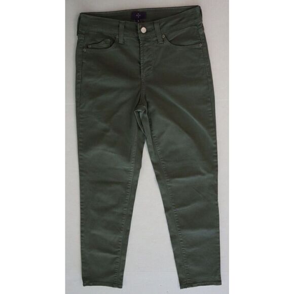 NYDJ Women's Sz 0 Green Marilyn Straight Cotton Blend Ankle Jeans $109 - Picture 1 of 6